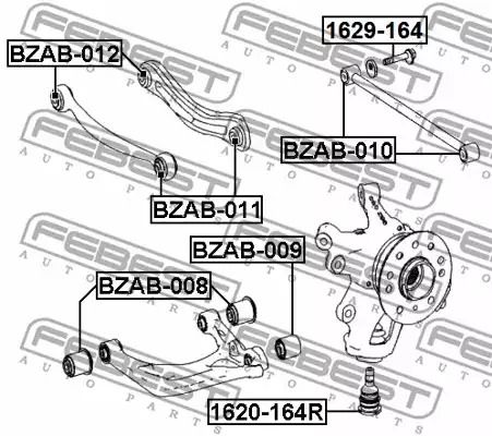 Сайлентблок задньої тяги Chrysler Pacifica/Pacifica 4,0/300, FEBEST (BZAB012)