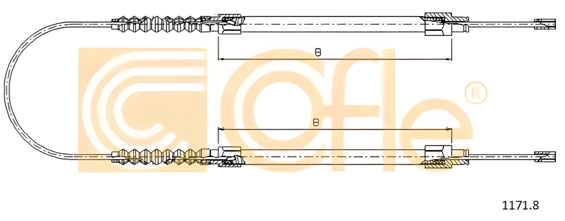 Задній трос ручного гальма Ducato/Boxer 94-02 (3027/2x800), COFLE (11718) Задній трос ручного гальма Ducato/Boxer 94-02 (3027/2x800), COFLE (11718)