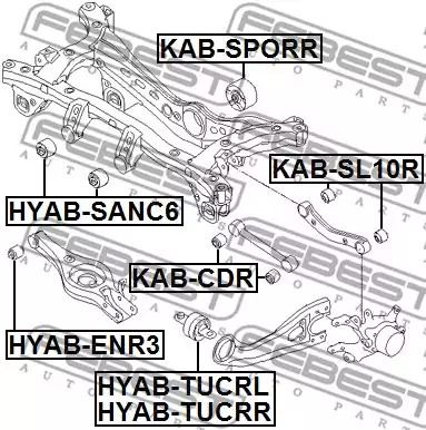 Заднього поперечного важеля сайлентблок Sportage 10- Kia/Hyundai Ix35/Tucson, FEBEST KABSL10R