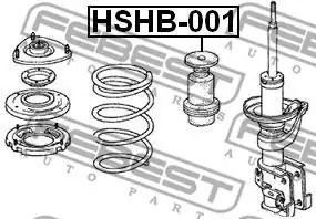 Амортизаторные отбойники с пыльником для Honda CR-V/Civic, FEBEST (HSHB001)