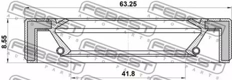 Сальник півосі 43x63x9 Mazda 6 07-, FEBEST (95GAY43630909C)