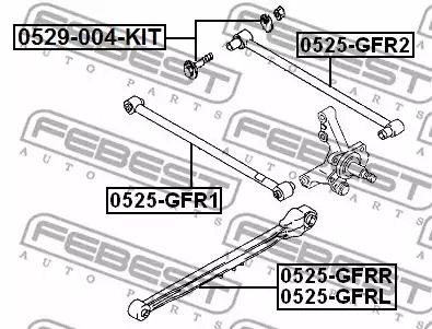 Болт з ексцентриком (рем-кт) Mazda 626 97-02, FEBEST (0529004KIT)