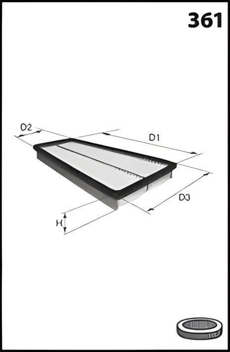 KIA CLARUS Повітряний фільтр, MECAFILTER (ELP3907)