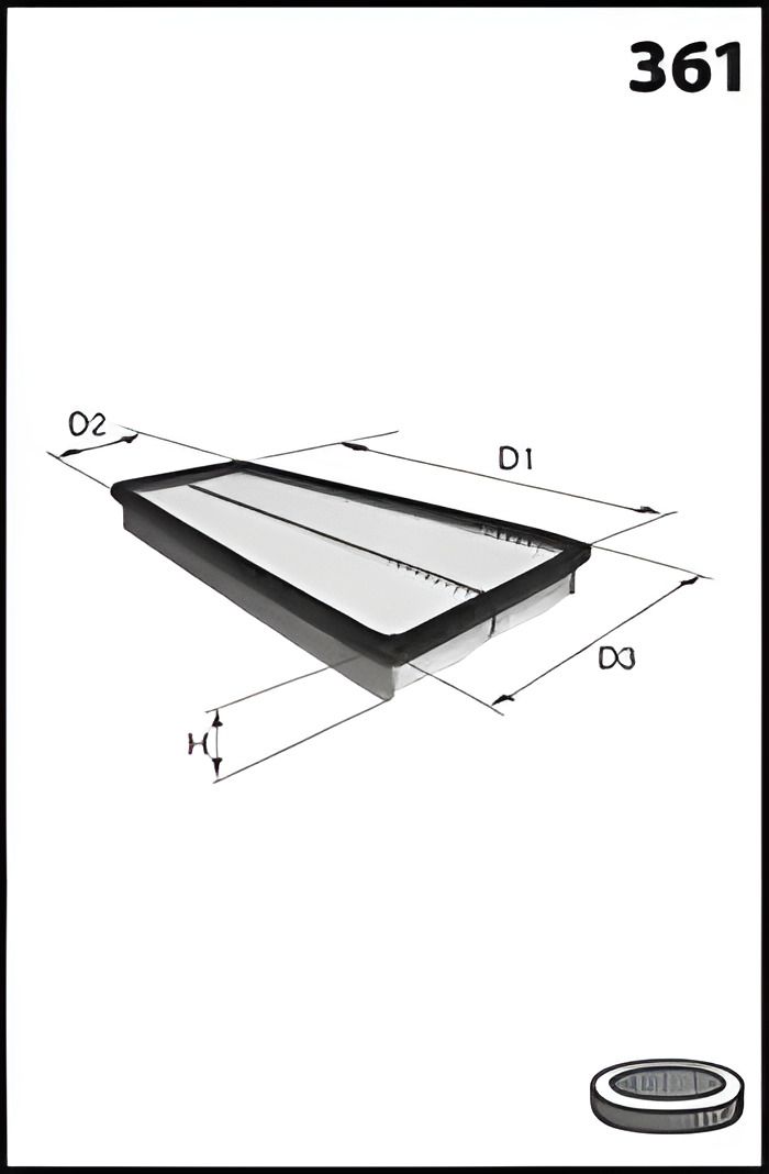 KIA CLARUS Повітряний фільтр, MECAFILTER (ELP3907) KIA CLARUS Повітряний фільтр, MECAFILTER (ELP3907)