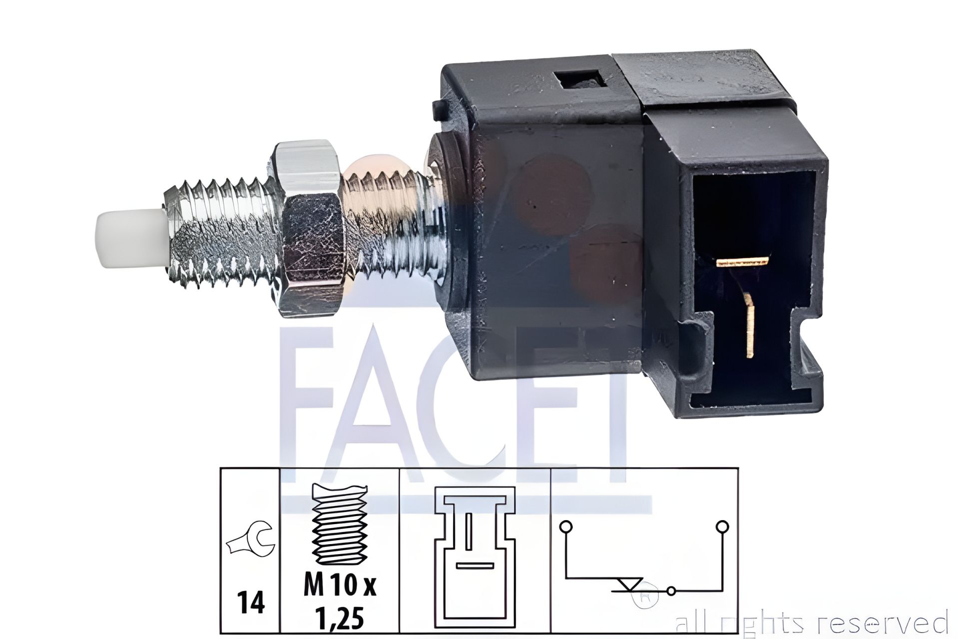 Вимикач стоп сигналу для TUCSON/Elantra/i30/Santa FE/Sonata/, Ceed/Sportage/K2700 1.0-4.5 94-, FACET (71300) Вимикач стоп сигналу для TUCSON/Elantra/i30/Santa FE/Sonata/, Ceed/Sportage/K2700 1.0-4.5 94-, FACET (71300)