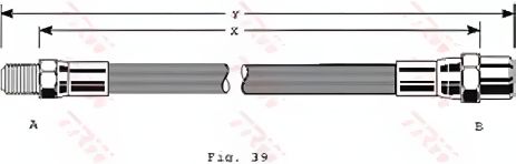 Задній гальмівний шланг для ALFA ROMEO, FORD, MB, TRW (PHB125) Задній гальмівний шланг для ALFA ROMEO, FORD, MB, TRW (PHB125)
