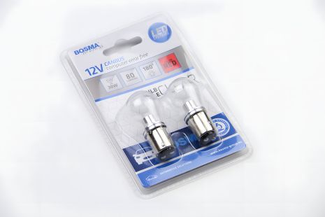 Автолампа BAY15D 12V 1xLED CREE3535 Красный CANBUS (набор 2 шт), BOSMA (6698)