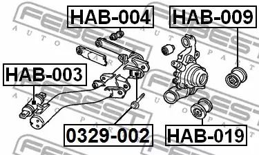 Сайлентблок задней цапфы Honda CR-V/Civic 01-07, FEBEST (HAB009)