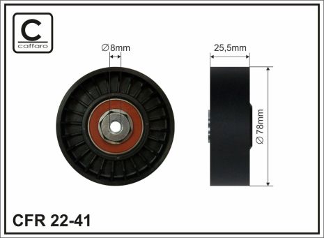 Ролик ремня генератора натяжной VAG, CAFFARO (22-41) пластиковый (028145278A)