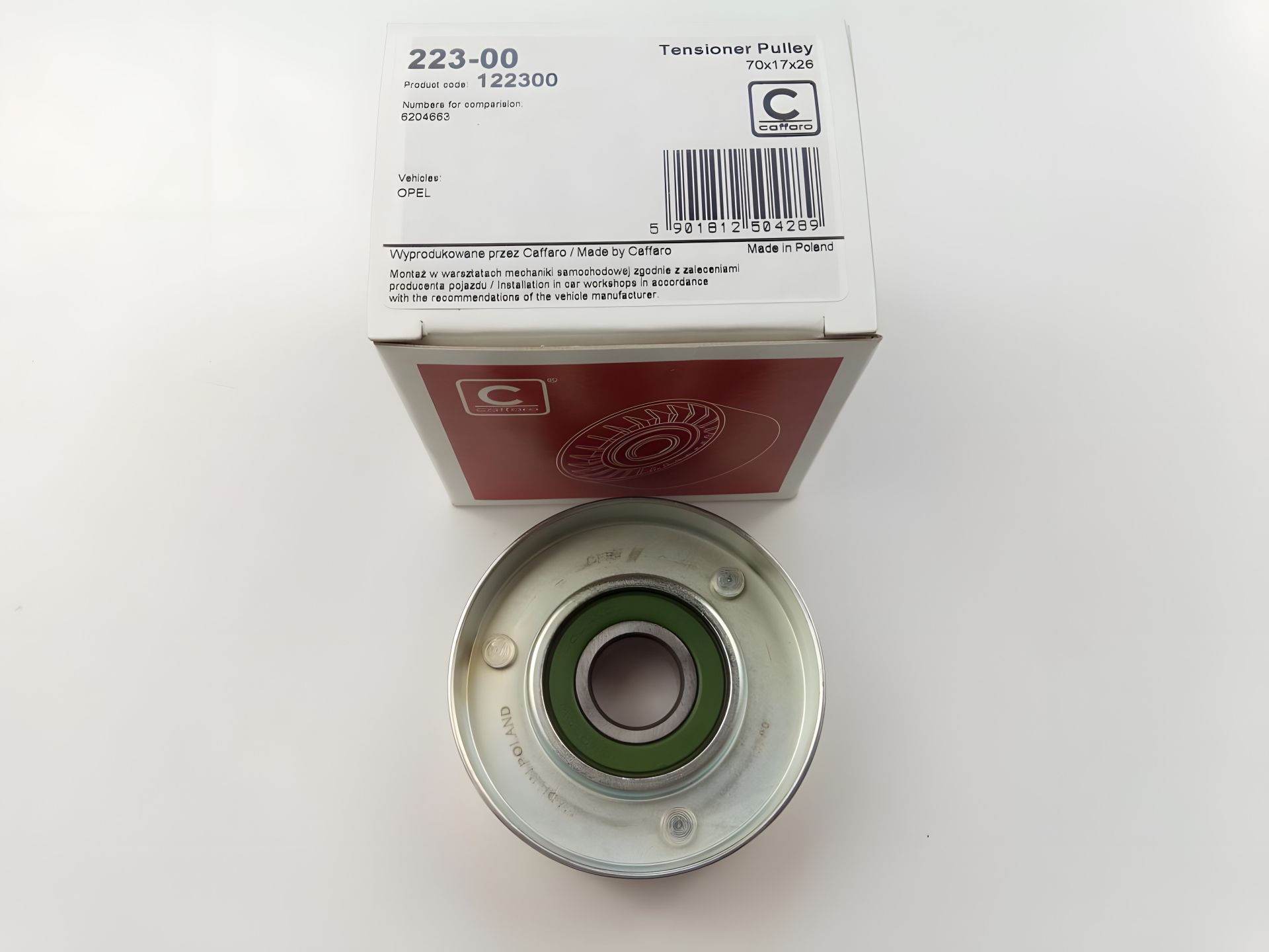 Ролик ремня генератора натяжной OPEL, CAFFARO (223-00) метал (98005564) Ролик ремня генератора натяжной OPEL, CAFFARO (223-00) метал (98005564)