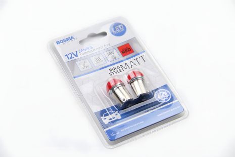 Автолампа BA15S 12V 6xLED SMD2835 18x37MM, красная, MAT STYLE CANBUS (2 шт.), BOSMA (6513) Автолампа BA15S 12V 6xLED SMD2835 18x37MM, красная, MAT STYLE CANBUS (2 шт.), BOSMA (6513)