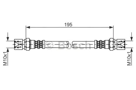 Тормозной шланг для DAEWOO NEXIA, OPEL KADETT от BOSCH (1987476030)