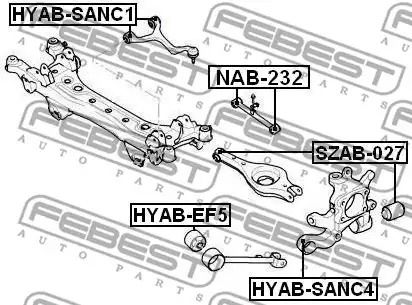 Сайлентблок заднего поперечного рычага Suzuki GRAND VITARA (JB) (2005 - 2024), FEBEST (SZAB027)