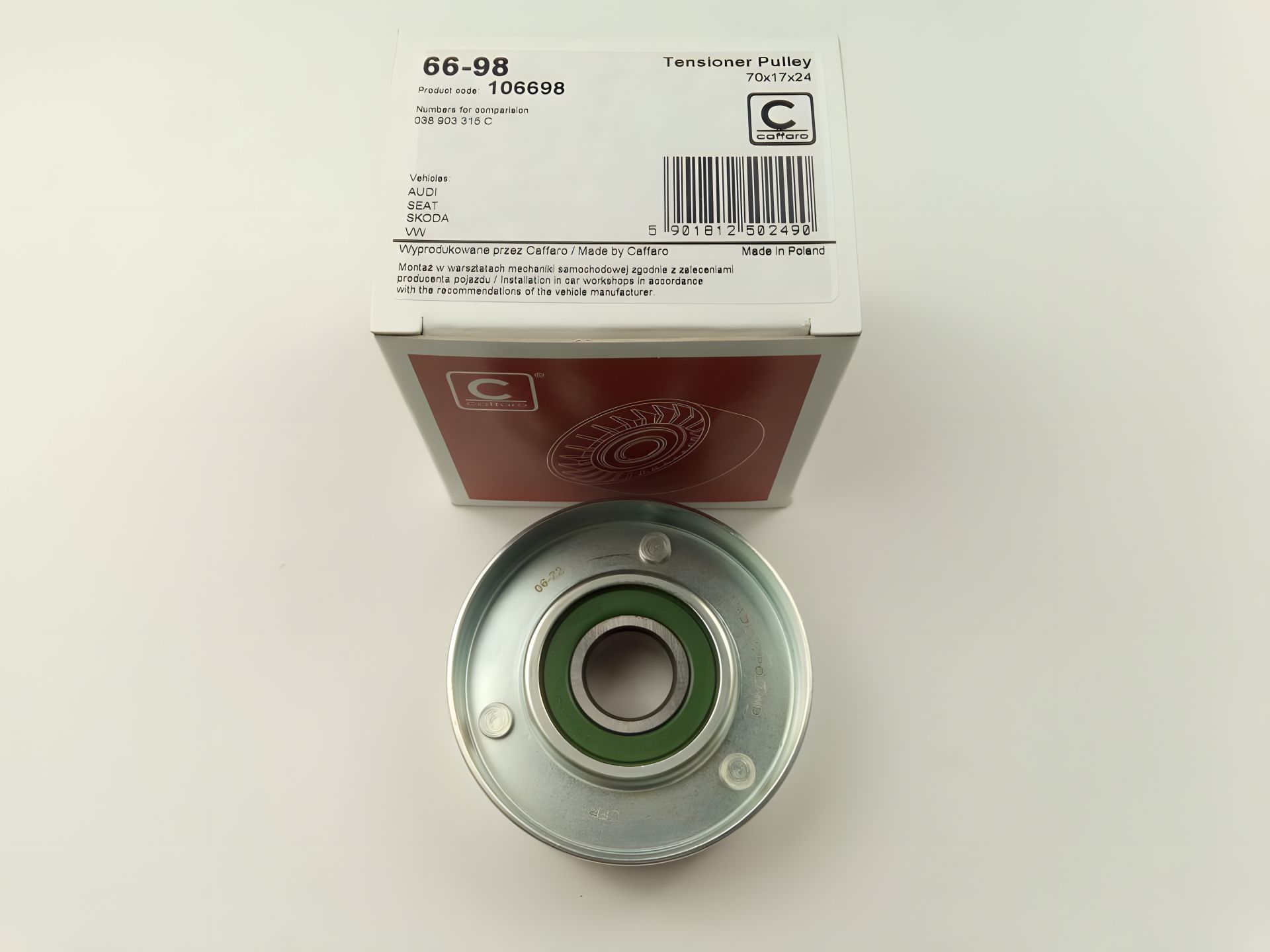 Натяжной ролик ремня генератора VAG, CAFFARO (66-98) метал. (03903315A) Натяжной ролик ремня генератора VAG, CAFFARO (66-98) метал. (03903315A)