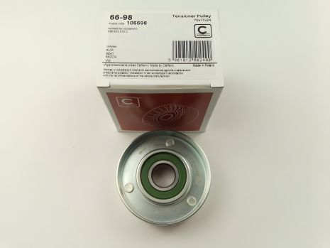 Натяжний ролик ременя генератора, VAG, CAFFARO (66-98) метал. (03903315A)