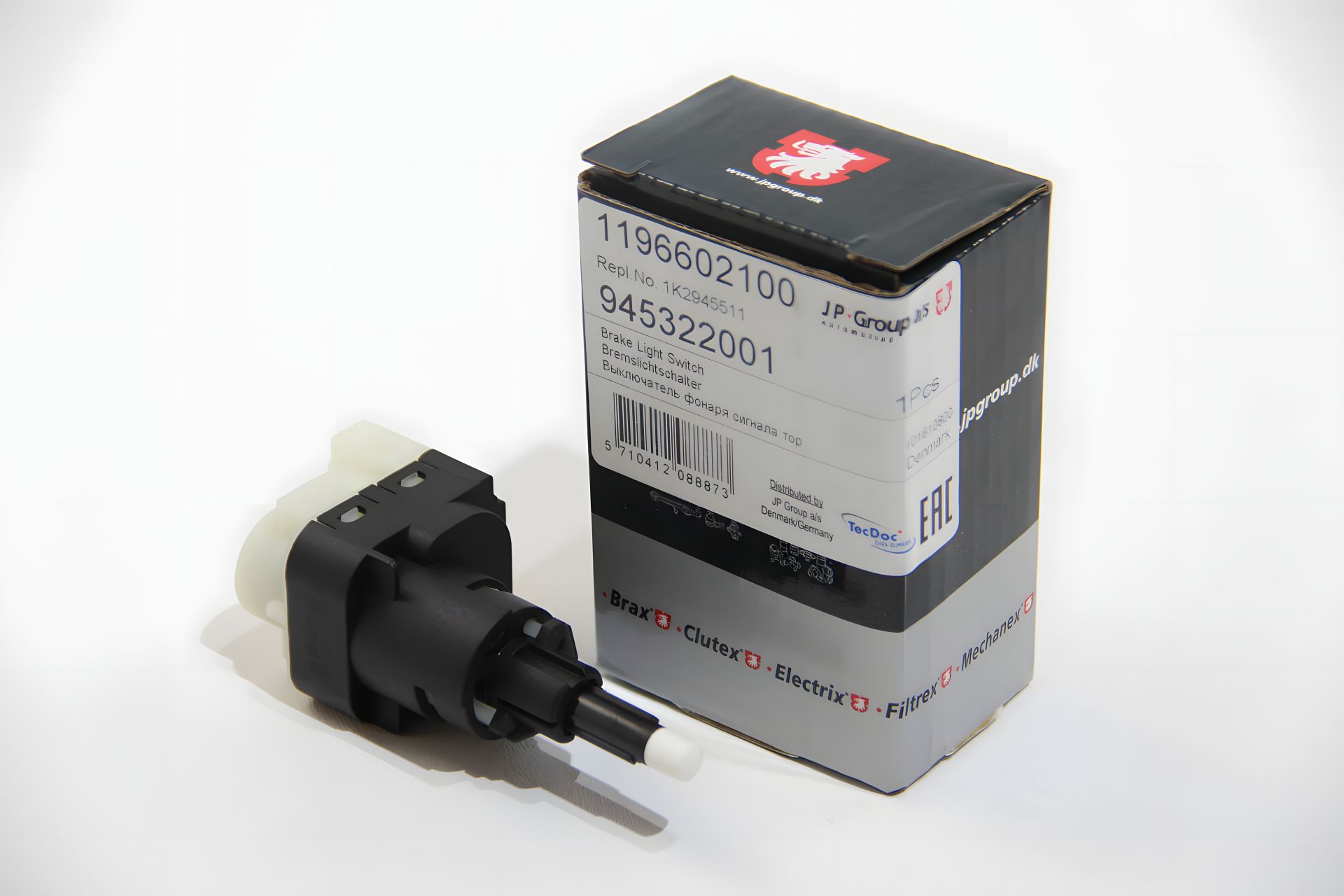 Стоп-сигналу Датчик T5/Golf IV/Octavia (4 конт./чорний), JP Group (1196602100) Стоп-сигналу Датчик T5/Golf IV/Octavia (4 конт./чорний), JP Group (1196602100)