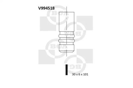 Клапан выпускной ASTRA G/VECTRA B/C 2.2i 00-, BGA (V994518)