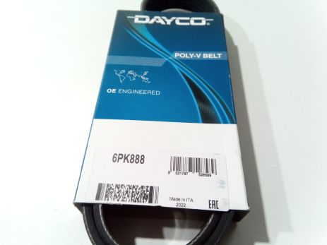 Ремень генератора ручейковый ВАЗ 1118 (с ГУР), DAYCO (6PK888) (1118-1041020)