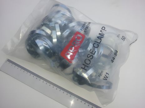 Гвинтовий хомут APRO оцинк. сталь 44-64 мм (упаковка 50 шт.) Гвинтовий хомут APRO оцинк. сталь 44-64 мм (упаковка 50 шт.)