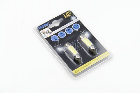 Светодиодная автолампа SV8,5 LED 12V 1xSMD MEGA LED WHITE 10X41 Упаковка 2шт, BOSMA (3680) Светодиодная автолампа SV8,5 LED 12V 1xSMD MEGA LED WHITE 10X41 Упаковка 2шт, BOSMA (3680)