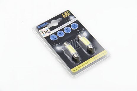 Автолампа SV8,5 LED 12V 1xSMD MEGA LED WHITE 10X41 Упаковка 2шт, BOSMA (3680) Автолампа SV8,5 LED 12V 1xSMD MEGA LED WHITE 10X41 Упаковка 2шт, BOSMA (3680)