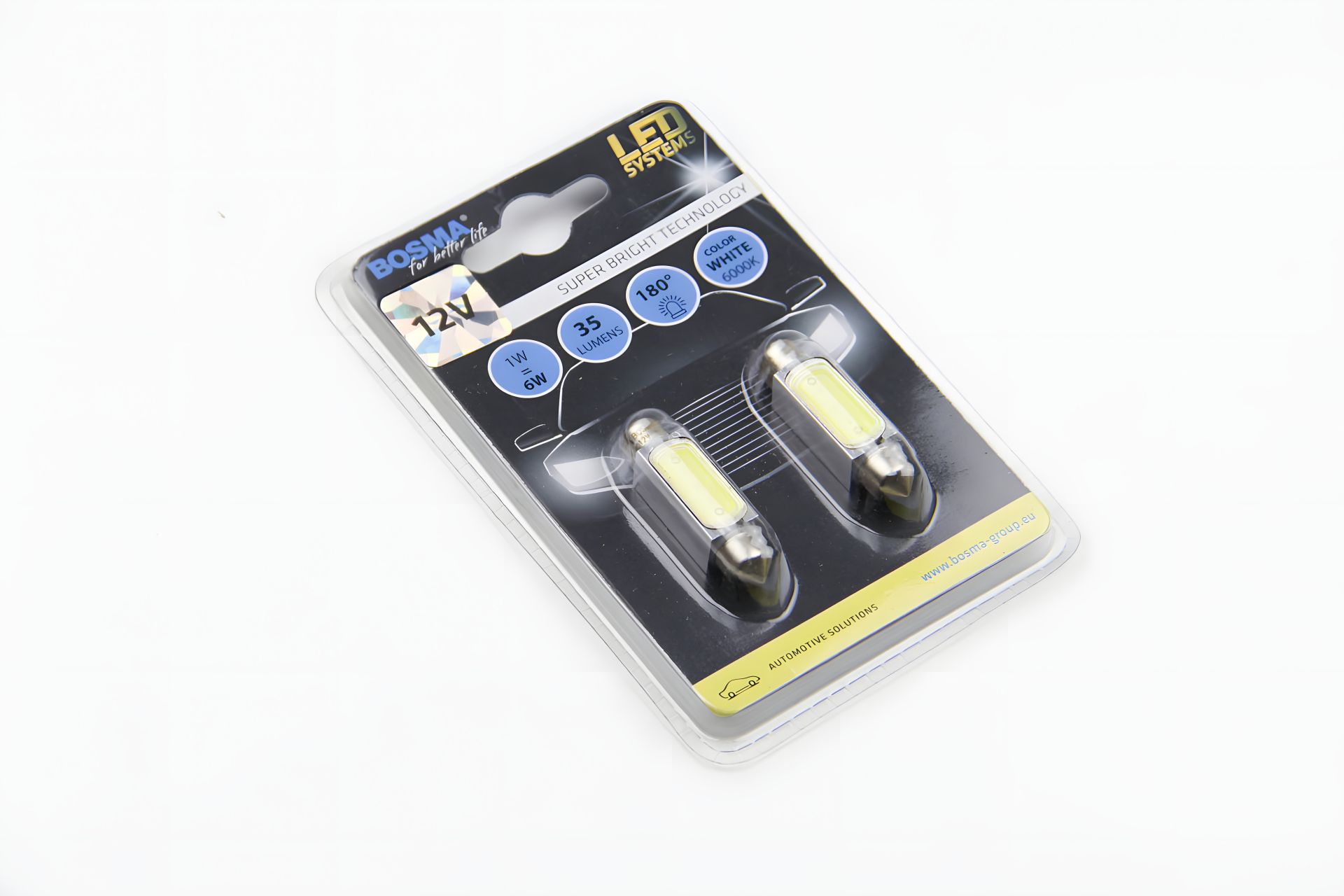 Светодиодная автолампа SV8,5 LED 12V 1xSMD MEGA LED WHITE 10X41 Упаковка 2шт, BOSMA (3680) Светодиодная автолампа SV8,5 LED 12V 1xSMD MEGA LED WHITE 10X41 Упаковка 2шт, BOSMA (3680)