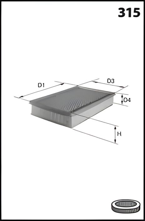 Фільтр повітряний для NISSAN INTERSTAR, OPEL MOVANO, RENAULT MASTER, MECAFILTER (ELP3961)