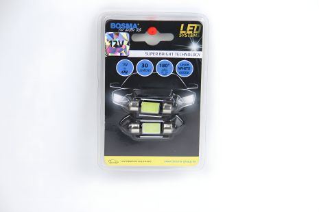 Світлодіодна автолампа SV8,5 LED 12V 1xCOB LED WHITE 10X36 Упаковка 2шт, BOSMA (3635) Світлодіодна автолампа SV8,5 LED 12V 1xCOB LED WHITE 10X36 Упаковка 2шт, BOSMA (3635)