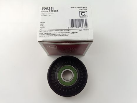 Натяжной ролик ремня генератора AUDI/SEAT/SKODA, CAFFARO (500251) пласт. (038903315AD)