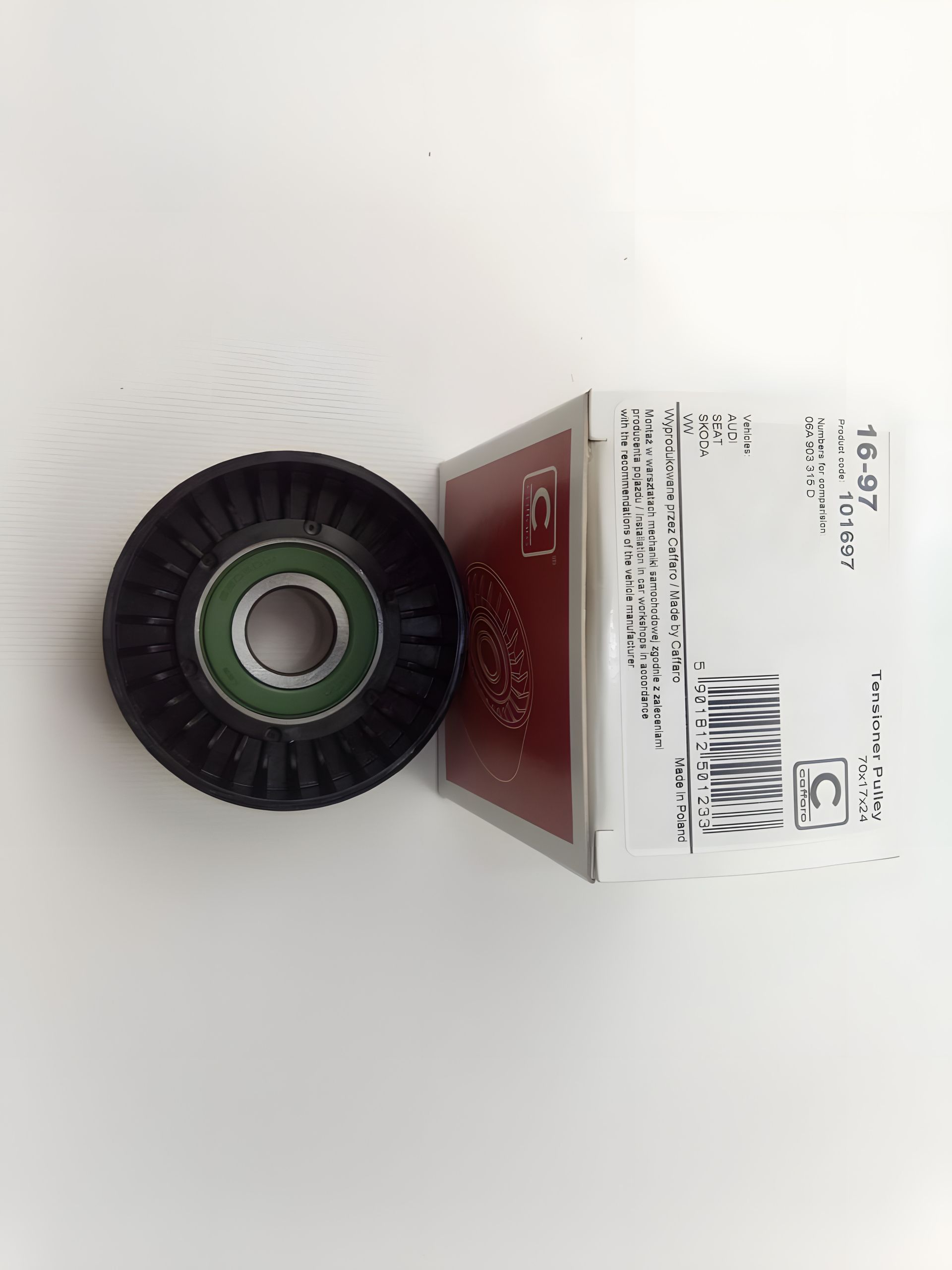 Натяжной ролик ремня генератора для Octavia (1U2) 1.6, CAFFARO (16-97) (06A903315E) Натяжной ролик ремня генератора для Octavia (1U2) 1.6, CAFFARO (16-97) (06A903315E)