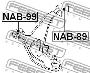 Задний сайлентблок переднего рычага для Almera/Sunny/Pulsar 95-00, FEBEST (NAB89)