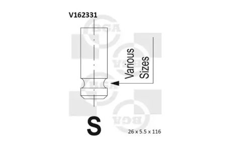 Клапан випускний honda civic 98- 1.4-1.8, BGA (V162331)