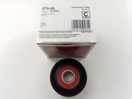 Ролик натяжний для ременя генератора PEUGEOT/CITROEN, CAFFARO (270-00) (5751.F3) Ролик натяжний для ременя генератора PEUGEOT/CITROEN, CAFFARO (270-00) (5751.F3)