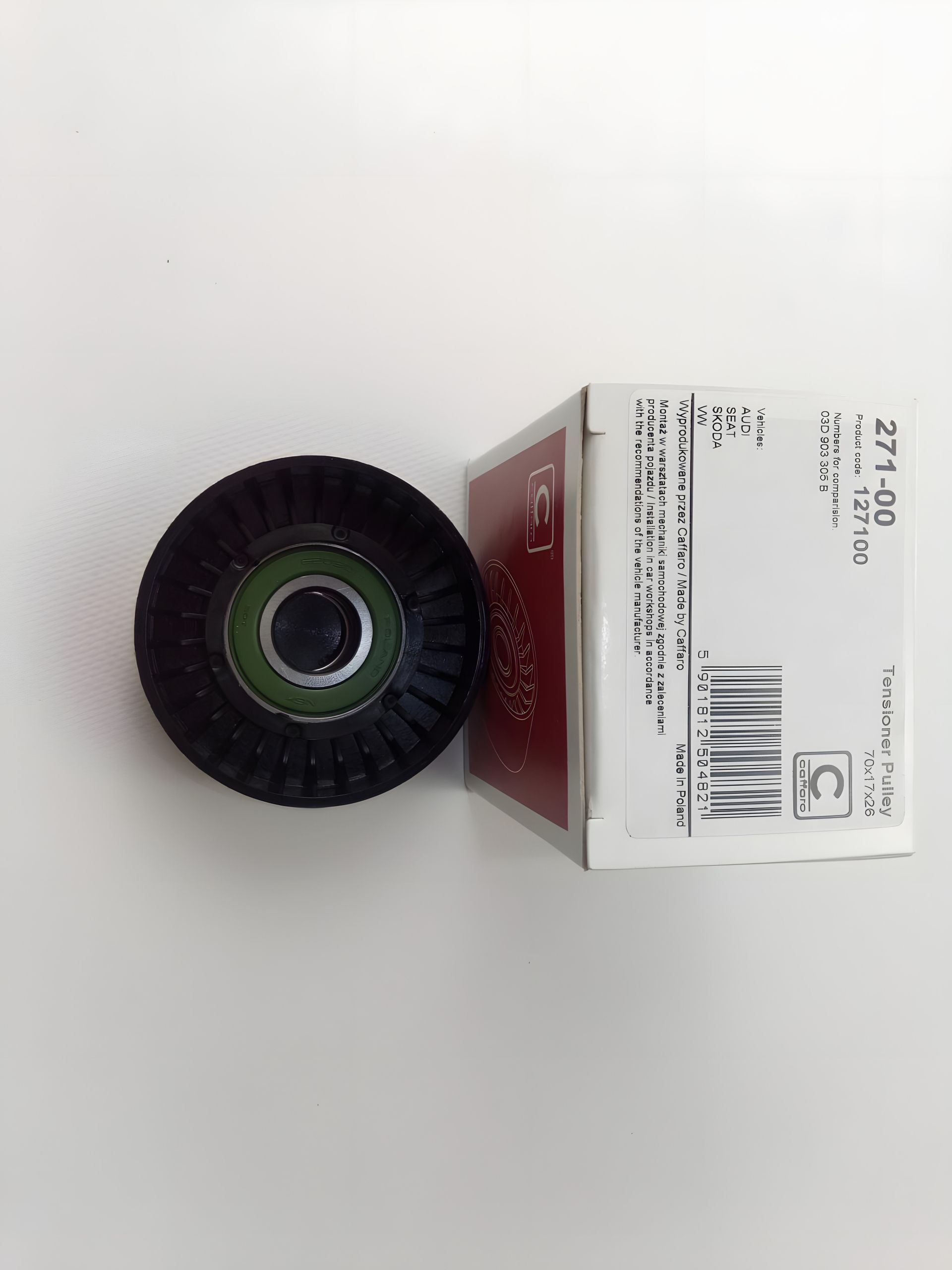 Генератора Ременя Натяжний Ролик, VAG, CAFFARO (271-00) пласт. (03E903133) Генератора Ременя Натяжний Ролик, VAG, CAFFARO (271-00) пласт. (03E903133)