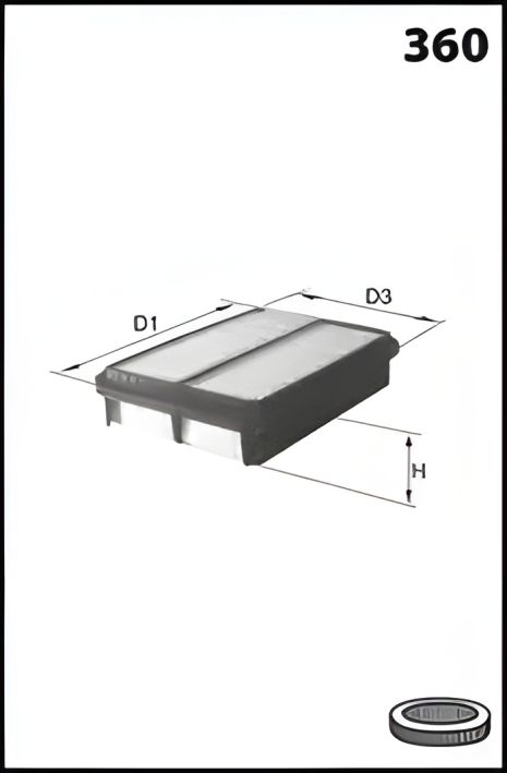 Фільтр повітряний MITSUBISHI PAJERO, MECAFILTER (ELP9043)