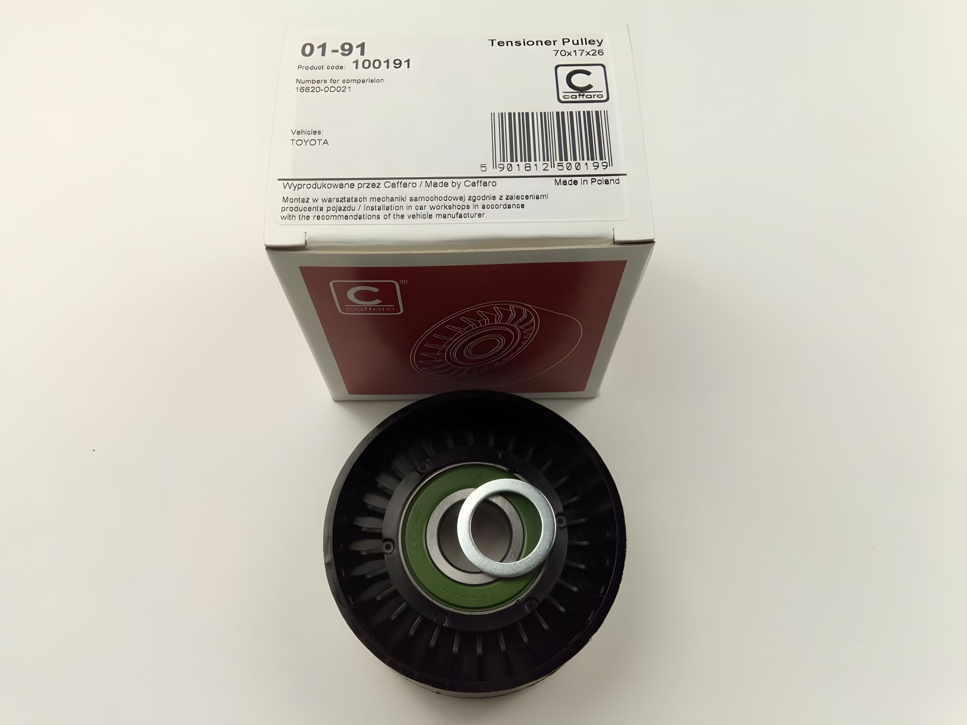 Натяжний ролик ременя генератора TOYOTA, CAFFARO (01-91) (16620-0W090) Натяжний ролик ременя генератора TOYOTA, CAFFARO (01-91) (16620-0W090)