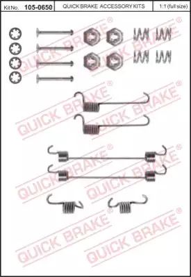 Комплект пружинок гальма стоянки Peugeot 106, QUICK BRAKE (1050650)