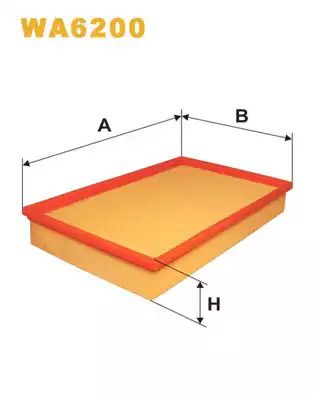 Фільтр повітряний FIAT CROMA, LANCIA THEMA, WIX FILTERS (WA6200)
