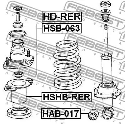 Отбойник амортизатора HONDA (DONGFENG), HONDA CR-V, FEBEST (HDRER)