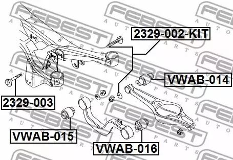 Болт с эксцентриком FEBEST 2329003 AUDI A3S3SPORTB.LIM.QU 2004-2013 [RDW] Болт с эксцентриком WHT00