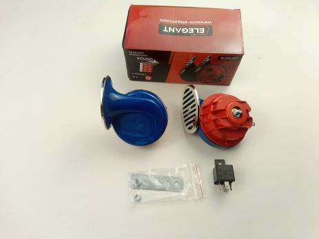 Клаксон Elegant (100 740) ''улитка'' Красно-Синий (100 730)