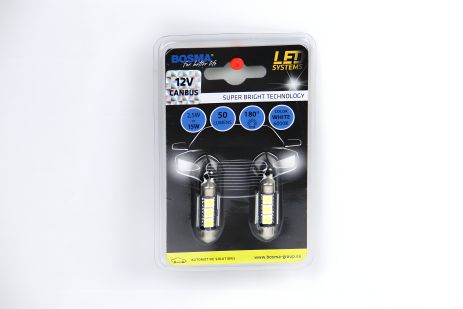 LED автолампа SV8,5 LED 12V 3XSMD 5050 LED WHITE 12X36 DOUBLE POLARITY CANBUS Упаковка 2шт, BOSMA (3741) LED автолампа SV8,5 LED 12V 3XSMD 5050 LED WHITE 12X36 DOUBLE POLARITY CANBUS Упаковка 2шт, BOSMA (3741)