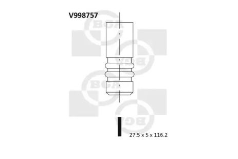 Клапан двигателя Astra/Insignia 1.6 i 03-, BGA (V998757)