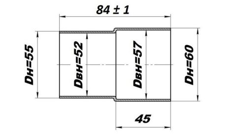 Соединитель труб выхлопной системы/переходник с 55 на 60 мм CBD (CPU5560)