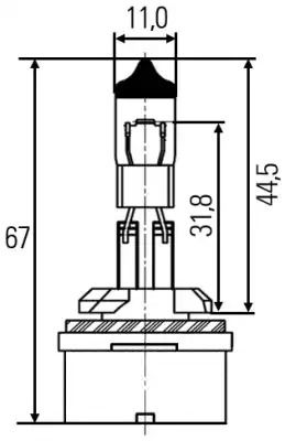 лампа накаливания STANDARD H27W/1 12V 27W PG13, HELLA (8GH008991021)