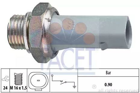 Датчик давления масла (0,9bar/1 конт./бежевый/с уплотн. кольцом) FABIA/OCTAVIA 1.0/1.4 99-03, FACET