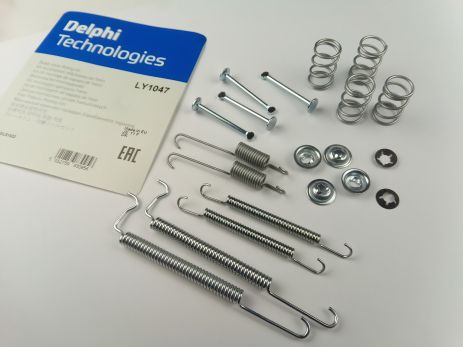 Ремкомплект задних тормозных колодок Lanos (пружины) DELPHI (LY1047), на две стороны