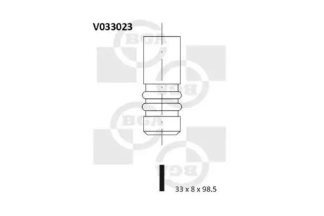 Клапан выпускной Golf II/Passat B2/Audi 80 1.8i (33x8x98.5), BGA (V033023)