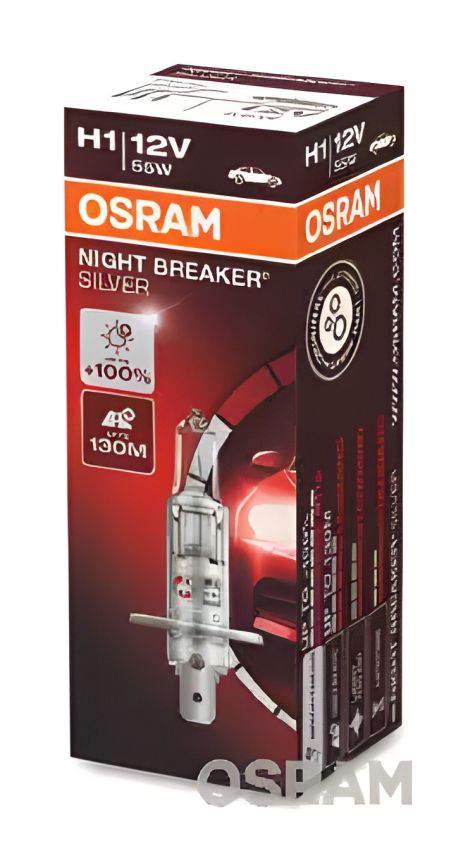 Фарна лампа H1 12V 55W P14,5s NIGHT BREAKER SILVER (+100), OSRAM (64150NBS) Фарна лампа H1 12V 55W P14,5s NIGHT BREAKER SILVER (+100), OSRAM (64150NBS)