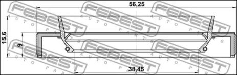 Сальник полуоси 40x56x9x15.6 Rav 4/Corolla/Camry 90-, FEBEST (95HBY40560916R)